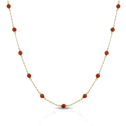 Collana corallo rosso e oro