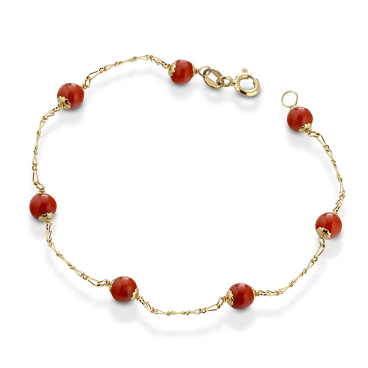 Bracciale corallo rosso e oro