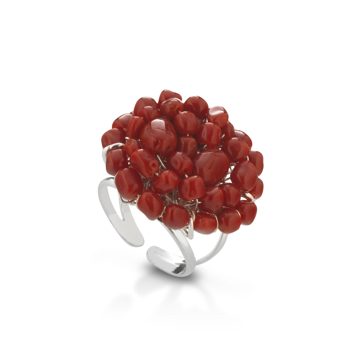 Anello Linea Fantasy in Corallo rosso